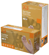 DISPOSABLE GLOVES, AMMEX X3, VINYL, LATEX FREE, CLEAR, M, 1000/CT MAIN