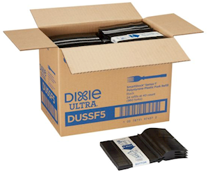 FORKS, POLYSTYRENE, DIXIE, SERIES-T, BLACK, 960/CT LARGE