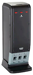 PLASTIC CUTLERY DISPENSER, DIXIE, TRI-TOWER, SERIES-T, BLACK LARGE