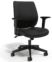 DESK CHAIR, ERGONOMIC, FABRIC, SWIVEL, BLACK LARGE