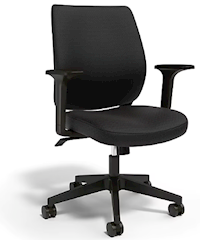 DESK CHAIR, ERGONOMIC, FABRIC, SWIVEL, BLACK MAIN