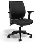 DESK CHAIR, ERGONOMIC, FABRIC, SWIVEL, BLACK THUMBNAIL