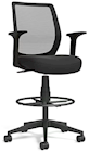 DRAFTING STOOL, FABRIC, MESH BACK, BLACK THUMBNAIL
