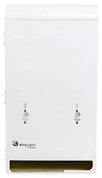 DISPENSER, EVOGEN, DUAL PAD & TAMPON DISPENSER, FREE VEND, AUTOMATIC, WHITE LARGE