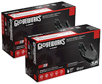 DISPOSABLE GLOVES, AMMEX GPNB, INDUSTRIAL GRADE, NITRILE, BLACK, XL, 1000/CT MAIN