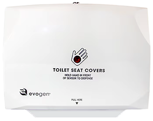 DISPENSER, TOILET SEAT COVERS, AUTOMATIC, EVOGEN, WHITE LARGE