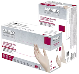 DISPOSABLE GLOVES, AMMEX, IVORY, GPPFT, LATEX, POWDER FREE, L, 100/CT LARGE