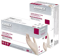 DISPOSABLE GLOVES, AMMEX, IVORY, LATEX, GPPFT, POWDER FREE, M, 100/CT MAIN