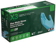 DISPOSABLE GLOVES, AMMEX, BLUE, NITRILE, POWDER FREE, XL, 100/CT THUMBNAIL