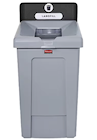 RECYCLING BIN, RUBBERMAID SLIM JIM, SINGLE-STREAM, GREY/BLACK, 33 GALLON THUMBNAIL
