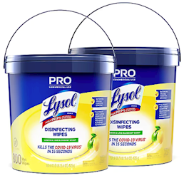 DISINFECTANT WIPES, LYSOL, LEMON & LIME BLOSSOM SCENT, 800 WIPES/CAN, 2 CANS/CT LARGE