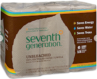 PAPER TOWELS, RECYCLED, 2-PLY, NATURAL, SEVENTH GENERATION, 120 SHEETS/ROLL, 6 ROLLS/CT MAIN