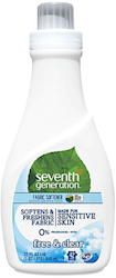 FABRIC SOFTENER, LIQUID, UNSCENTED, NATURAL, SEVENTH GENERATION, 42 LOADS, 32 OZ., 6/CT LARGE
