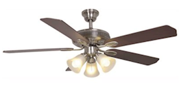 CEILING FAN, 52", LIGHT KIT, BRUSHED NICKEL, HAMPTON BAY GLENDALE THUMBNAIL