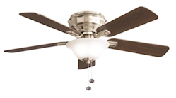 CEILING FAN, 44", LED LIGHT KIT, BRUSHED NICKEL, HAMPTON BAY HAWKINS THUMBNAIL