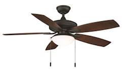 CEILING FAN, 52", LIGHT KIT, INDOOR/OUTDOOR, WALNUT, HAMPTON BAY GAZEBO III THUMBNAIL