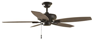 CEILING FAN, 52", LED LIGHT KIT, INDOOR/OUTDOOR, MATTE BLACK, HAMPTON BAY NORTH POND THUMBNAIL