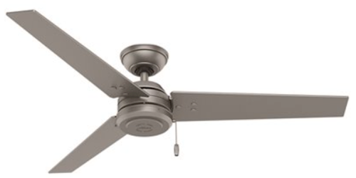 CEILING FAN, 52", INDOOR/OUTDOOR, MATTE SILVER, HUNTER CASSIUS LARGE