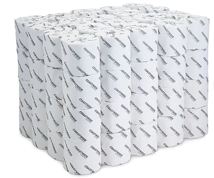 RECYCLED 2-PLY STANDARD TOILET PAPER, WHITE, 550 SHEETS/ROLL, COASTWIDE PROFESSIONAL™, 80 ROLLS/CART THUMBNAIL