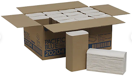 PAPER TOWELS, MULTIFOLD, PACIFIC BLUE, 1-PLY, 250 SHEETS/PACK, 16 PACKS/CT LARGE