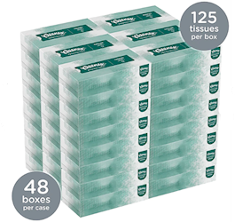 FACIAL TISSUE, KLEENEX NATURALS, FLAT BOX, 2-PLY, WHITE, 48/CT LARGE