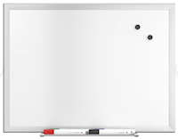 DRY ERASE WHITEBOARD, 2' x 1.5', MAGNETIC STEEL, SATIN FRAME, TRU RED MAIN