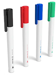 DRY ERASE MARKERS, BARREL, ASSORTED COLORS, 4/CT LARGE