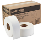 TOILET TISSUE, JUMBO, RECYCLED, 2-PLY, WHITE, 1000 FT/ROLL, 6 ROLLS/CT THUMBNAIL