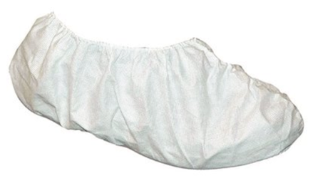 SHOE COVERS, ONE SIZE FITS ALL, DISPOSABLE, WHITE POLYESTER MESH, ELASTIC, 12 PAIRS/CT LARGE