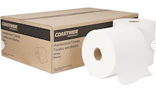 Paper Towels, Hardwound, White, 1-Ply, 800 feet/roll, 6 rolls/ct  THUMBNAIL