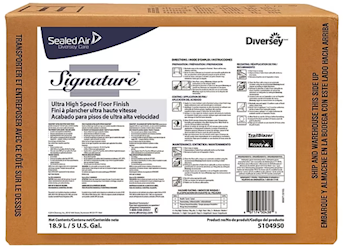 Floor Finish, Signature, Diversey, UHS, 20% Solids, 5 Gallon BIB, Diversey, LARGE