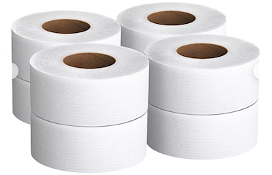 Toilet Tissue, 2-Ply, Scott JRT, Jr. Jumbo, White, 4/Ct  LARGE