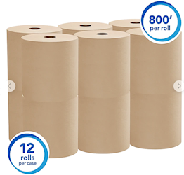 PAPER TOWELS, HARDWOUND, SCOTT, 1-PLY, BROWN, 12/CT LARGE