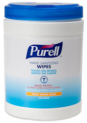HAND SANITIZER, WIPES, PURELL, FRESH CITRUS SCENT, 270 WIPES/CT LARGE