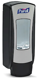 DISPENSER, GOJO, PURELL, ADX-12, CHROME/BLACK LARGE