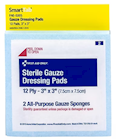 GAUZE PADS, FIRST AID ONLY, SMART COMPLIANCE, 3", 5 PACKS OF 2/BOX THUMBNAIL