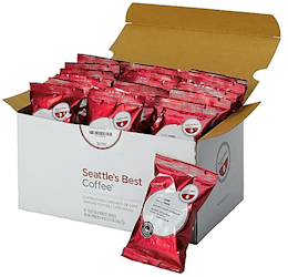 Coffee, Seattle's Best Regular Blend, Ground Coffee, 2 oz., 18 Packets/Bx  LARGE