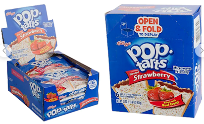 Pop Tarts, Kellogg's, Frosted, Strawberry, 6/Bx  LARGE