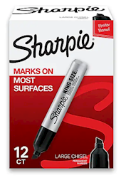 PERMANENT MARKER, SHARPIE, KING SIZE, CHISEL TIP, BLACK, 12/CT LARGE