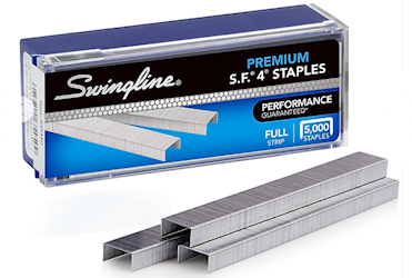STAPLES, SWINGLINE, PREMIUM, 1/4" LENGTH, 210/STRIP, 5000/BX LARGE