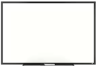 DRY ERASE WHITEBOARD, 4' x 3', MAGNETIC STEEL, BLACK FRAME, TRU RED MAIN