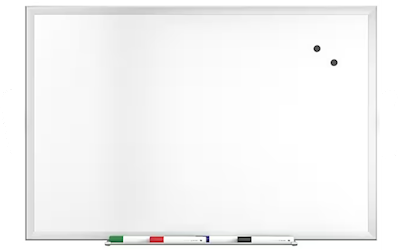 DRY ERASE WHITEBOARD, 3' x 2', MAGNETIC STEEL, SATIN FRAME, TRU RED LARGE