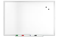 DRY ERASE WHITEBOARD, 3' x 2', MAGNETIC STEEL, SATIN FRAME, TRU RED MAIN