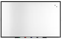 DRY ERASE WHITEBOARD, 5' x 3', MAGNETIC STEEL, BLACK FRAME, TRU RED MAIN