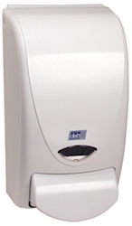 DISPENSER, SOAP, MANUAL, DEB PROLINE CURVE 1000, WHITE LARGE