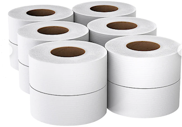 TOILET TISSUE, SCOTT ESSENTIAL, JUMBO, 2-PLY, WHITE, 12 ROLLS/CT (67805) LARGE