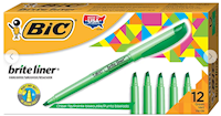 HIGHLIGHTERS, BIC, CHISEL TIP, GREEN, 12/PK MAIN