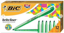 HIGHLIGHTERS, BIC, CHISEL TIP, GREEN, 12/PK THUMBNAIL