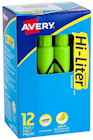 HIGHLIGHTERS, AVERY, TANK, CHISEL, GREEN, 12/PK THUMBNAIL