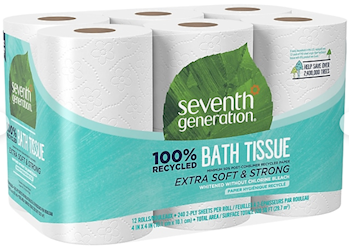 TOILET TISSUE, 2-PLY, RECYCLED, SEVENTH GENERATION, WHITE, 12/CT LARGE